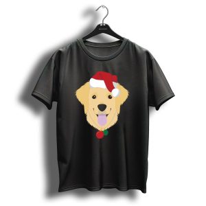 Golden Retriever With Santa Hat And Christmas Ornaments T Shirt