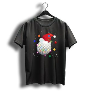 Golf Ball Santa Hat Christmas Lights Holiday Ornaments T Shirt