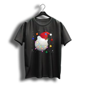 Golf Ball Santa Hat Christmas Lights Holiday T-Shirt