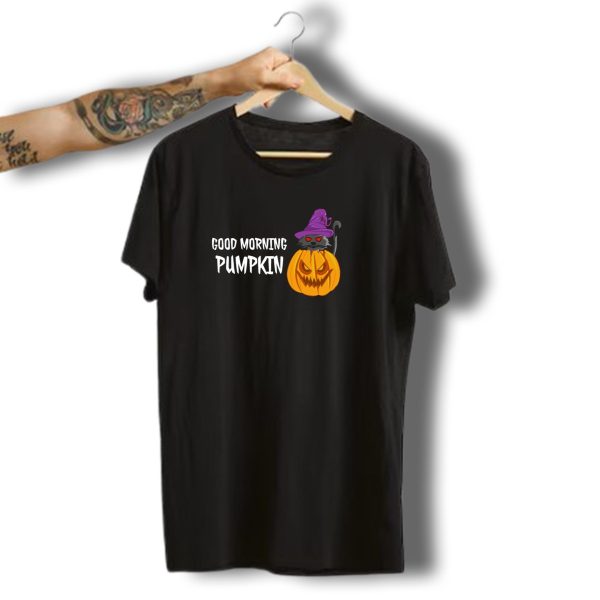 Good Morning Pumpkin Halloween Cat And Jack O Lantern T Shirt t shirt 1 1