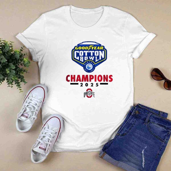 Goodyear Cotton Bowl Champions 2025 Ohio State Buckeyes T Shirt Style 1 0