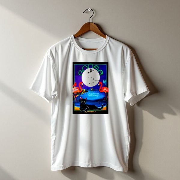 Goose Halloween Night St Pete Pier St Petersburg Fl Flamingos Moon Cat T Shirt t shirt 1