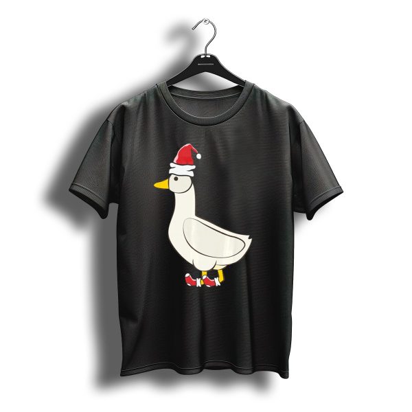 Goose Wearing Santa Hat Christmas Geese Holiday T Shirt t shirt 1