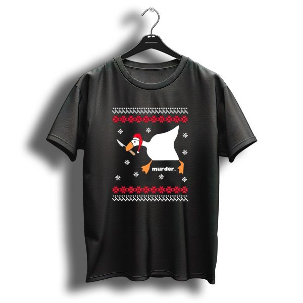 Goose With Knife Santa Hat Murder Christmas T Shirt 1 t shirt 1
