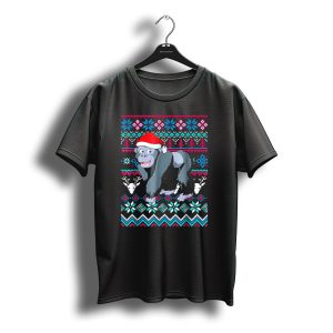 Gorilla Ugly Christmas Style Santa Hat Festive T-Shirt