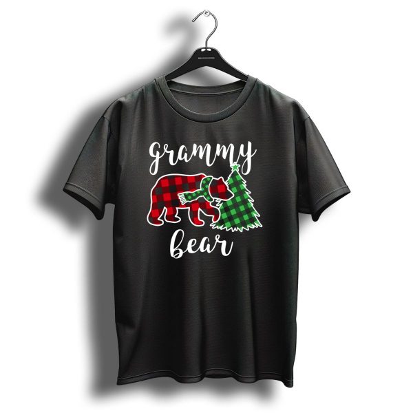 Grammy Bear Buffalo Plaid Christmas Tree Scarf T Shirt 1 t shirt 1