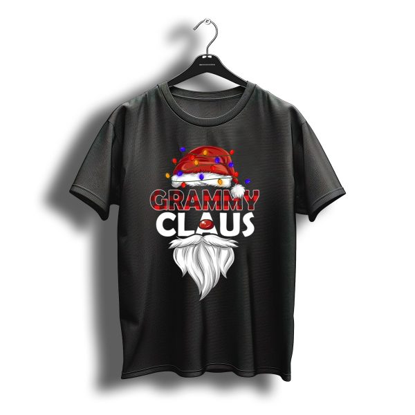 Grammy Claus Christmas Lights Santa Hat Beard T Shirt t shirt 1