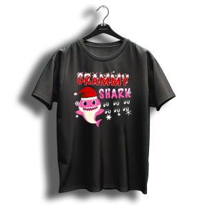 Grammy Shark Doo Doo Doo Christmas Family Holiday Santa Hat T Shirt