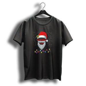 Grandma Claus Christmas Santa Beard With Festive Lights T Shirt