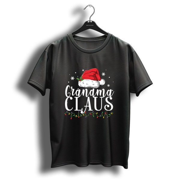Grandma Claus Christmas Santa Hat Holiday Lights T Shirt 1 t shirt 1