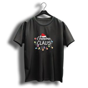Grandma Claus Christmas Santa Hat Xmas Lights T Shirt