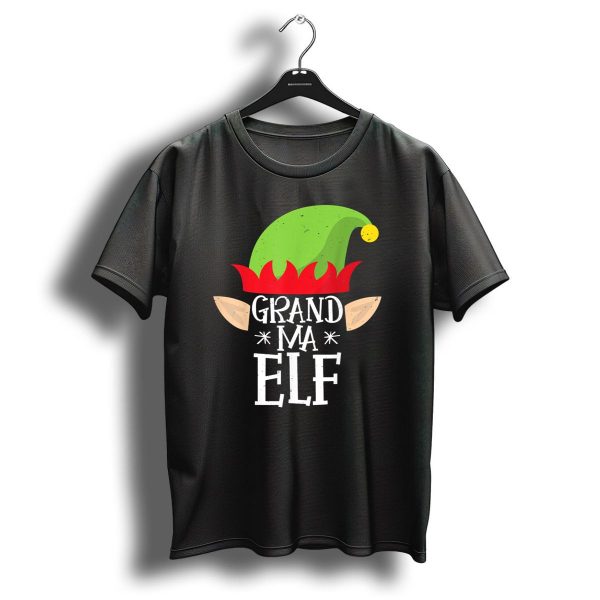 Grandma Elf Funny Christmas Family Match Hat Ears Holiday T Shirt 1 t shirt 1