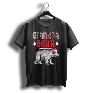 Grandpa Bear Christmas Santa Hat Holiday Family T Shirt