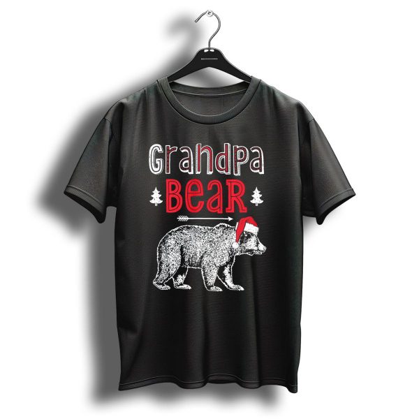 Grandpa Bear Christmas Santa Hat Holiday Family T Shirt 1 t shirt 1