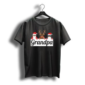 Grandpa Christmas Santa Reindeer Penguin Matching Family Holiday T-Shirt