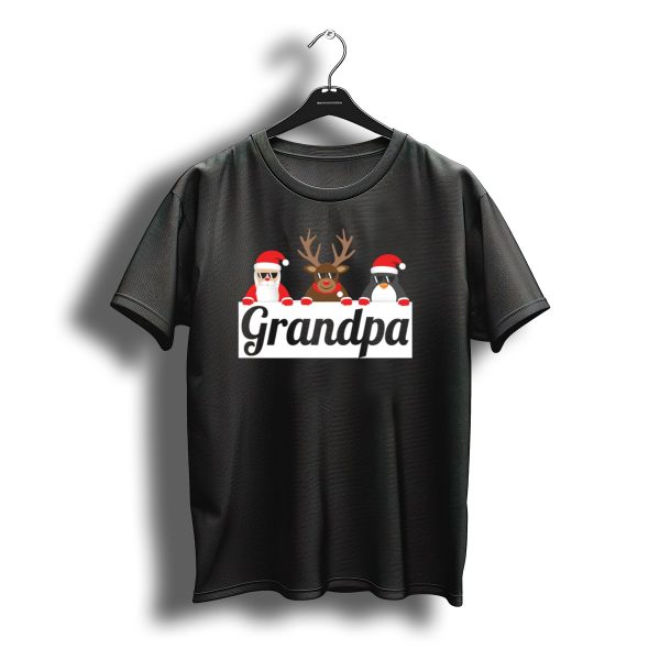 Grandpa Christmas Santa Reindeer Penguin Matching Family Holiday T Shirt t shirt 1