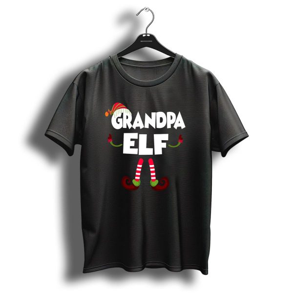 Grandpa Elf Christmas Hat And Striped Socks Festive T Shirt 1 t shirt 1