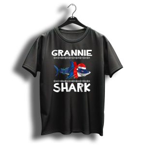 Grannie Shark Christmas Sweater With Santa Hat T Shirt
