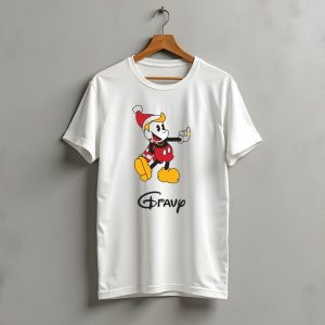 Gravy Christmas Cartoon Character With Santa Hat And Scarf T-Shirt