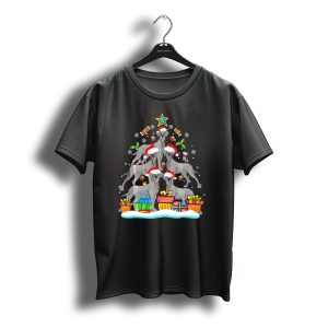 Great Dane Christmas Tree With Santa Hats And Presents T-Shirt