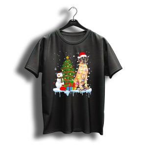Great Dane Santa Hat Christmas Tree Lights Snowman Presents T-Shirt