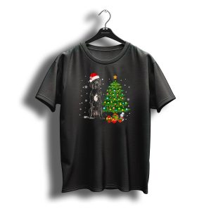 Great Dane Santa Hat With Christmas Tree And Snowflakes T-Shirt