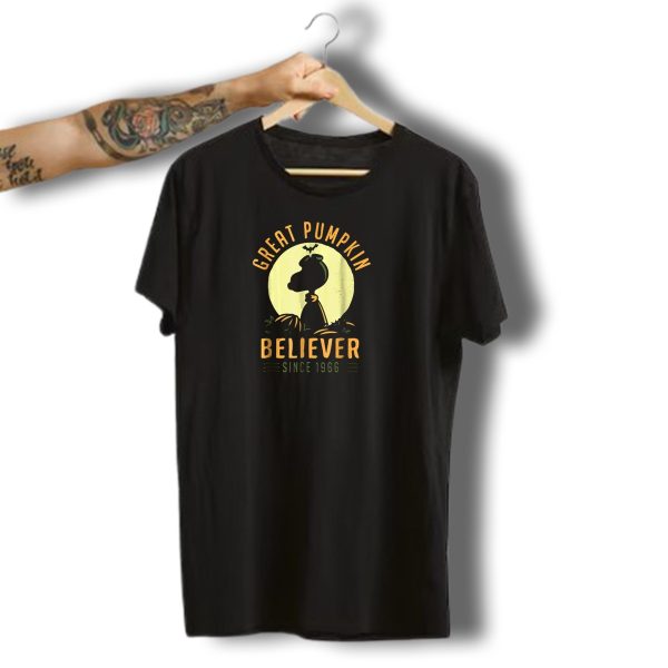 Great Pumpkin Believer Since 1966 Peanuts Charlie Brown Halloween Moon T Shirt t shirt 1