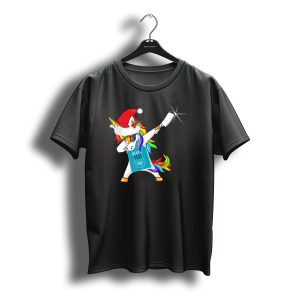 Greatest Chef Unicorn Dabbing In Santa Hat Christmas Merry T-Shirt
