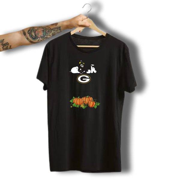 Green Bay Packers Snoopy Pumpkin Doghouse Halloween T Shirt t shirt 1
