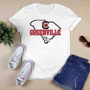 Greenville South Carolina Gamecocks Logo Map T-Shirt