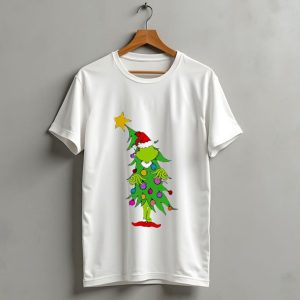 Grinch Christmas Tree Costume With Star And Ornaments T-Shirt