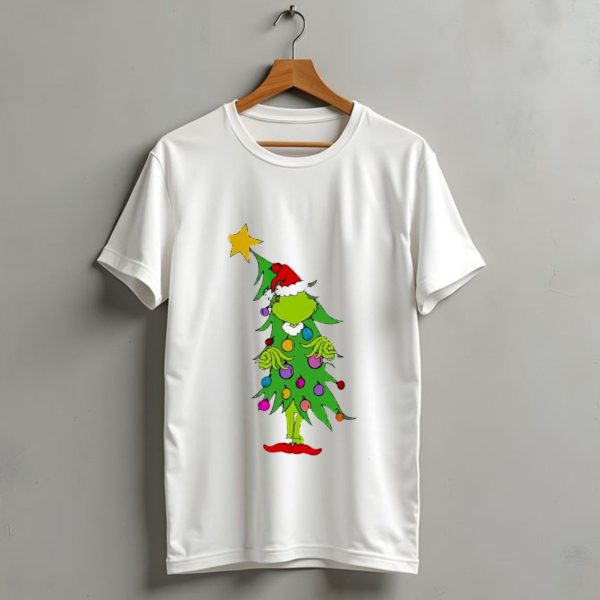 Grinch Christmas Tree Costume With Star And Ornaments T Shirt 1 t shirt 1