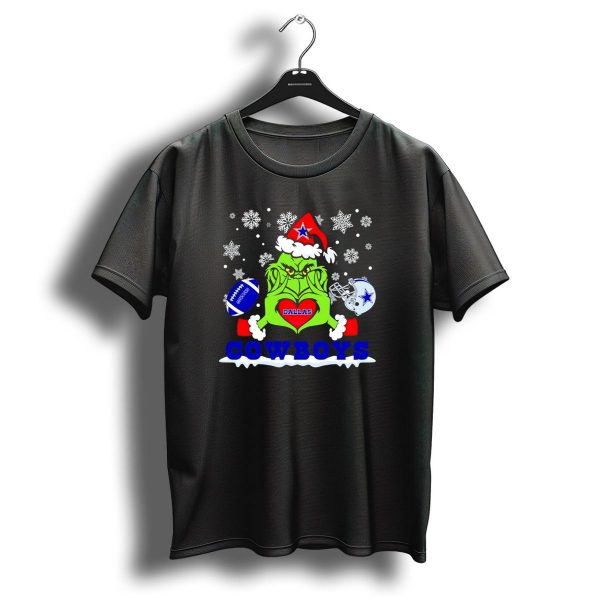 Grinch Dallas Cowboys Christmas Football Snowflakes T Shirt 1 t shirt 1