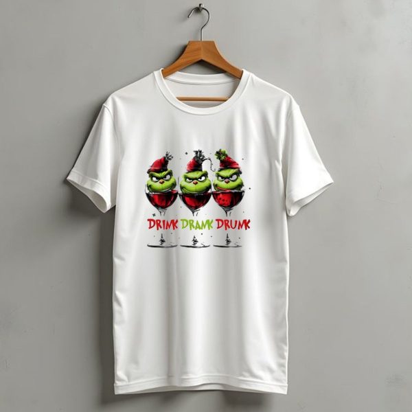 Grinch Drink Drank Drunk Christmas Wine Festive Humor T Shirt 1 t shirt 1