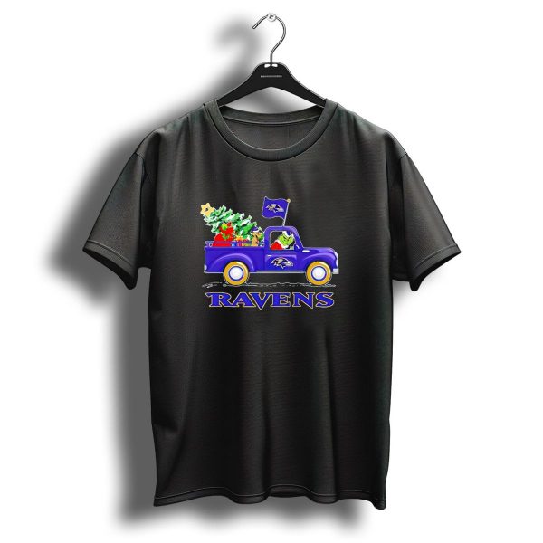 Grinch Driving Baltimore Ravens Christmas Truck T Shirt 1 t shirt 1