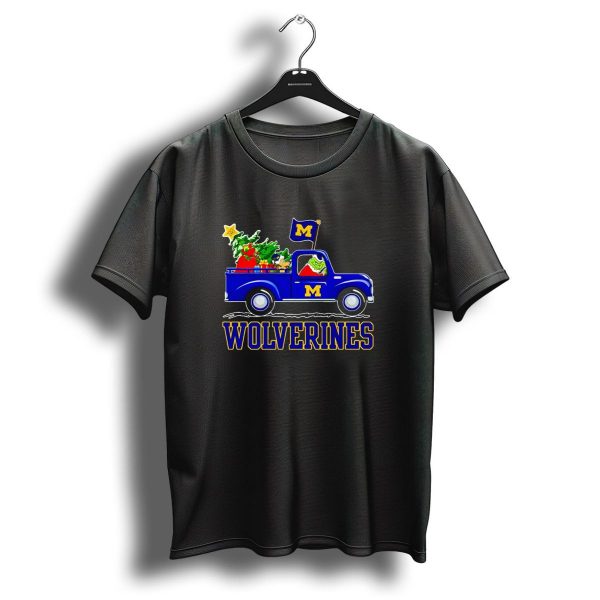 Grinch Driving Blue Wolverines Truck With Christmas Tree Michigan Football T Shirt 1 t shirt 1