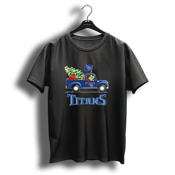 Grinch Driving Christmas Tree Truck Tennessee Titans Holiday Spirit T Shirt 1 t shirt 1