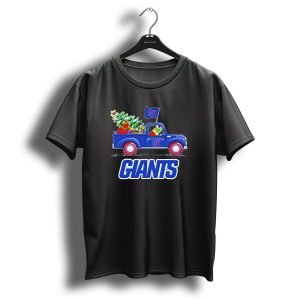 Grinch Driving Christmas Truck New York Giants Holiday T-Shirt