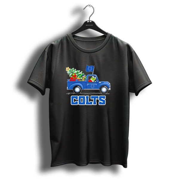 Grinch Driving Christmas Truck With Indianapolis Colts Logo And Tree T Shirt 1 t shirt 1