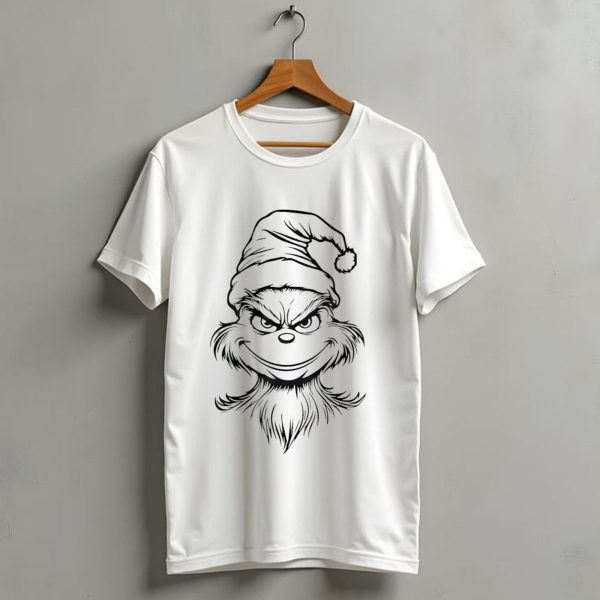 Grinch Face Outline Merry Christmas T Shirt 1 t shirt 1