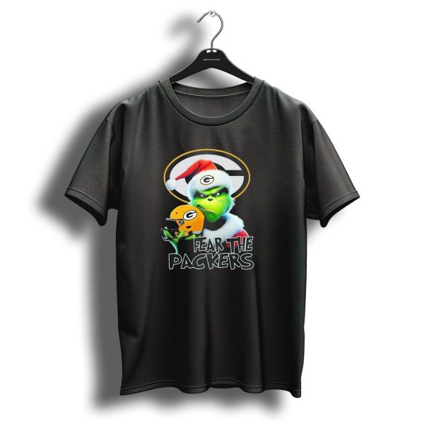 Grinch Fear The Green Bay Packers Christmas G Helmet T Shirt 1 t shirt 1