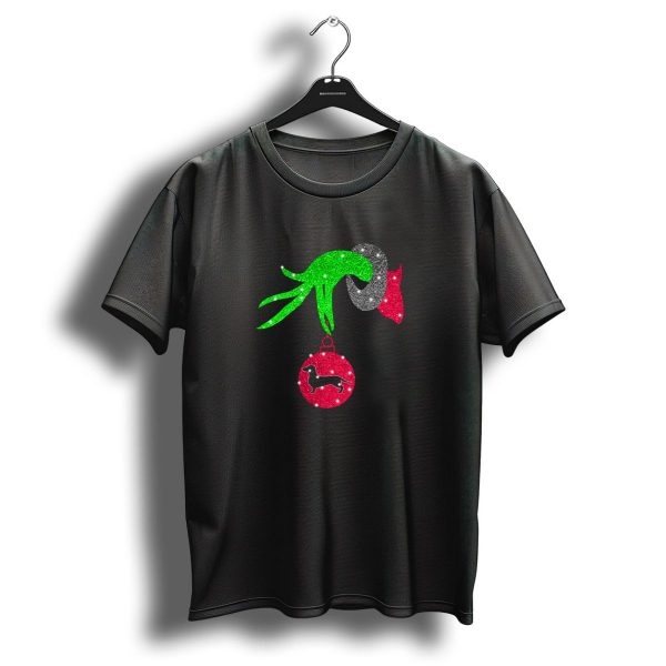 Grinch Hand Holding Dachshund Christmas T Shirt 1 t shirt 1