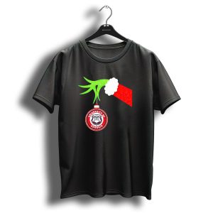 Grinch Hand Holding University Of Georgia Bulldogs Christmas T-Shirt