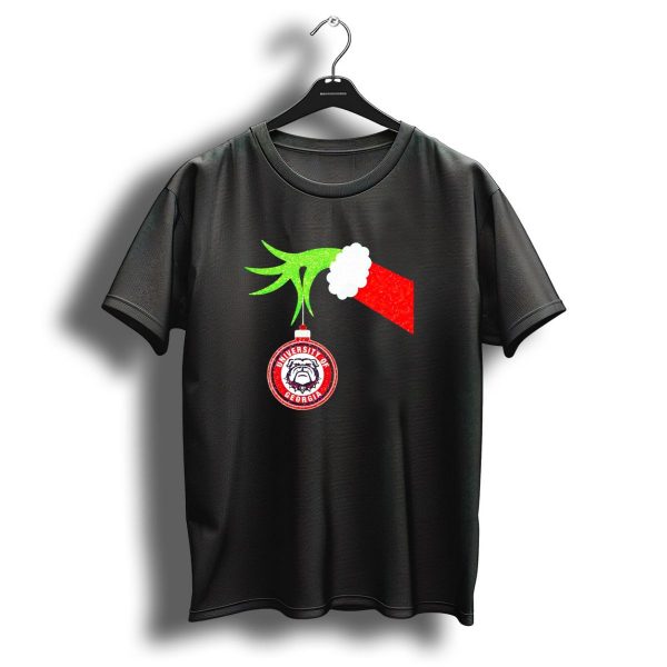 Grinch Hand Holding University Of Georgia Bulldogs Christmas T Shirt 1 t shirt 1