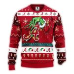 Grinch Hold Logo Alabama Crimson Tide Light Christmas Ugly Sweater