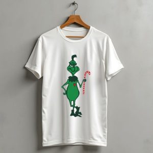 Grinch Holding Candy Cane Trey Anastasio Christmas T-Shirt