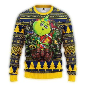 Grinch Hug Ball Michigan Wolverines Ugly Sweater