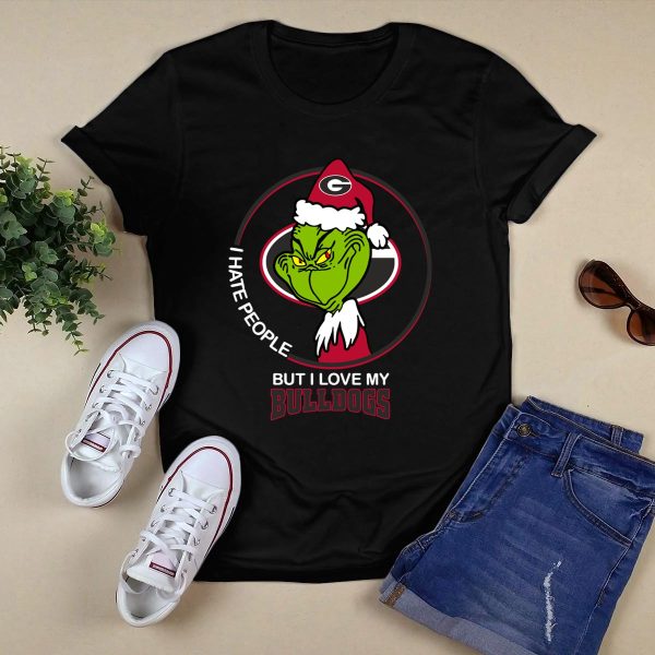 Grinch I Hate People But I Love My Georgia Bulldogs shirt 1