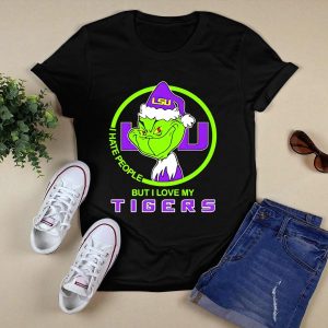 Grinch I Hate People But I Love My Lsu Tigers T-Shirt