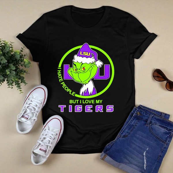 Grinch I Hate People But I Love My LSU Tigers T Shirt Black 1